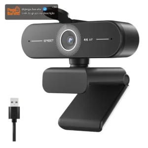 Webcam Emeet C60e 4k 30Fps Uhd 8mp Foco Automático 1080P 60fps Camera Para PC 2 microfon VideoConferencia Preto - Imagem 1