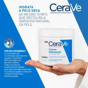 Creme Hidratante Corporal e facial para Pele Seca a Extra Seca Sem Perfume 454g CeraVe - Imagem 8