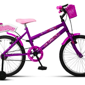 Bicicleta Aro 20 Roda Lateral Cadeirinha Boneca Violeta/pink - Imagem 3
