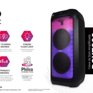 Caixa De Som Amplificada Philco Pcx7200 Bluetooth-1350w - Imagem 6