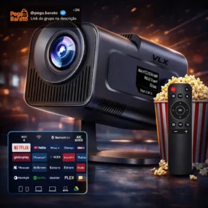 Projeto Hy320 Smart TV Android 11 WiFi6 390 ANSI Lumens Full HD 4K Mini Projeto Portátil Preto com Controle Remoto Bluetoth Cinema Em Casa - Imagem 1