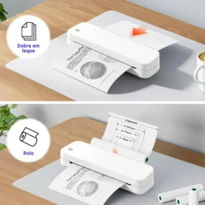 Impressora Termica Portátil A4 + 1 Rolo Papel Bluetooth Usb 203DPI Impressora A4 A5 2800mah COM 127V/220V Impressora Portátil PDF WORD EXCEL Sem Fio Profissional Com Viagens Escritório Escola E Casa - Imagem 7
