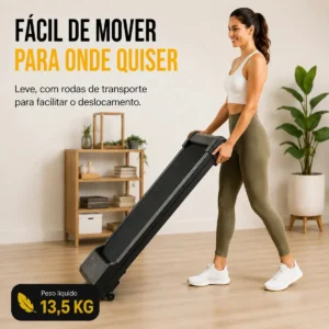 Esteira Ergométrica Dobrável Elétrica Com Painel LCD e Controle Remoto Para Casa Academia Preta - Imagem 7