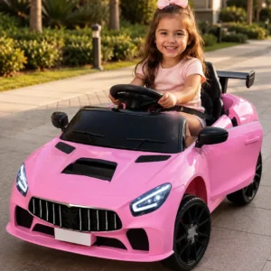 Carrinho Elétrico Infantil Rosa 12V Bribri Blush Racer com Controle Remoto - Imagem 1