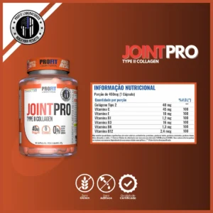 Joint Pro Colágeno Tipo 2 Com Vitamina C - 60caps - Profit Sabor Without flavor - Imagem 3