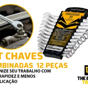 Jogo Ferramentas 50 Peças Soquetes Catraca Chave Combinada Preto - Imagem 5