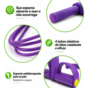 Elástico Treino Extensor Exercícios Academia Em Casa Fitness - Imagem 5