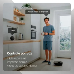 Robô Aspirador de Pó Velds 3 em 1 – Varre Aspira e Passa Pano com Mapeamento via App e Sensor Antiqueda, Preto - Imagem 5