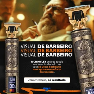 Maquina Barbear Maquininha Dragao Cortar Cabelo Barba Elétrica Aparador Depilador Intimo Pelos Masculino - Crowley - Imagem 3