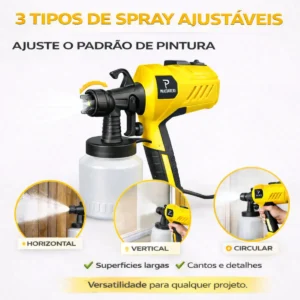 Pistola De Pintura 450w Profissional Elétrica Pulverizadora 800ml Regulações De Spray Prevenção De Refluxo Para Projetos De Renovação Doméstica 110v Marca Colpaq - Imagem 5