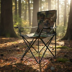 Cadeira Camping Dobravel Camuflada Porta Copo Ate 150kg - Imagem 1