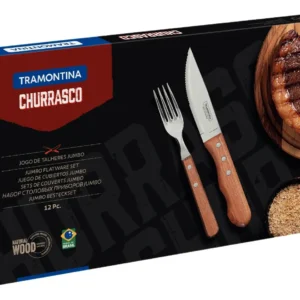 Tramontina Churrasco cor do punho marrom-claro 12 unidades 44.5cm - Imagem 4