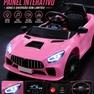 Carrinho Elétrico Infantil Rosa 12V Bribri Blush Racer com Controle Remoto - Imagem 6