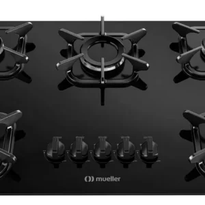 Cooktop Mueller 5 Bocas com Queimador Ultra Chama Preto - Imagem 1