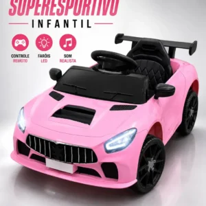 Carrinho Elétrico Infantil Rosa 12V Bribri Blush Racer com Controle Remoto - Imagem 4