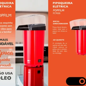 Pipoqueira Elétrica Portátil Sem Óleo Fritura Ar Quente - Imagem 5