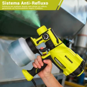 Pistola De Pintura 1600w Motor De Cobre Puro 1200ml Elétrica Profissional Pulverizador 38000rpm Com 4 Bicos De Cobre 127v Desoon - Imagem 7