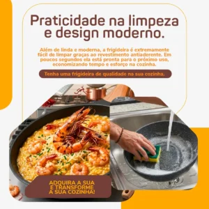 Frigideira Cerâmica Antiaderente Grande Para Fogão A Gás Indução Cooktop Panela Frita Sem Óleo Linha Premium - Imagem 6