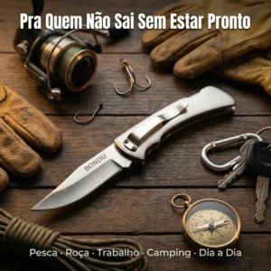 Canivete Inox Pescaria Caça Com Trava Estilo Zebu - Bondu Inox - Imagem 4
