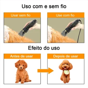 Maquininha De Tosar Cachorros Cachorros Sem Fio Recarregável - Imagem 7