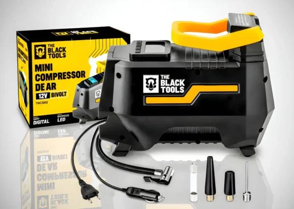 Compressor Portátil De Ar 120w De Encher Pneu Carro Moto