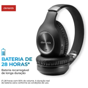 Fone de Ouvido Headphone AIWA HP-02-B Bluetooth ANC Alta Definição - Imagem 5