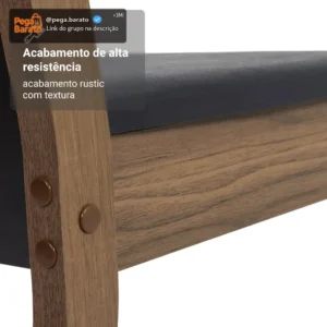 Sala De Jantar Madesa Talita Mesa Tampo Madeira 4 Cadeiras Cor Rustic/Preto/Oxford Desenho do tecido das cadeiras Liso - Imagem 6