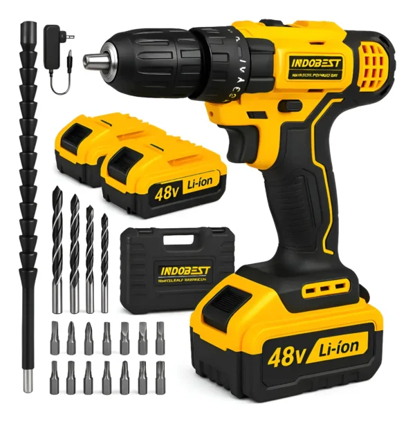 Parafusadeira Furadeira Impacto Profissional 48v 2 Baterias