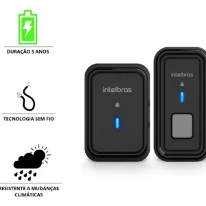 Campainha Sem Fio Intelbras Cib 101 Com Bateria Preta - Imagem 8