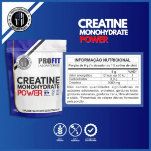 Creatina Monohidratada Power 300g Refil Profit Sabor Natural - Imagem 3