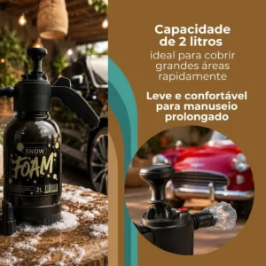 Snow Foam Pulverizador Manual Borrifador Alta Pressão 2 Litros Com 2 Bicos Espuma Automotivo Lavagem Carro Moto Limpeza Jardim - Imagem 8