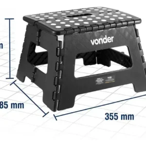 Banco Plástico Multiuso Dobrável 22cm 150kg Vonder 35.40.022.002 Preto - Imagem 4