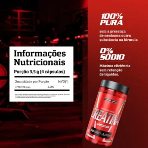 Creatina Hardcore 100% Pura 120 Capsulas Energia e Força - Integralmedica - Imagem 4