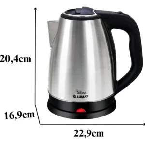 Chaleira Jarra Elétrica Bule 1,8 Litros Aço Escovado 1000w Sumay Cusine - Imagem 5