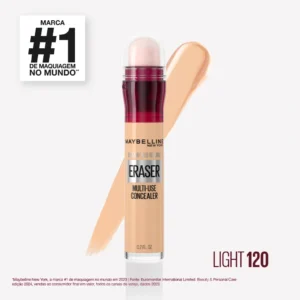 Corretivo Líquido, Multiuso que Corrige Olheiras e Linhas Finas, Contorna e Ilumina, Alta Cobertura e Fórmula Vegana, Cor 120 Light Instant Age Rewind Maybelline NY 6ml - Imagem 3