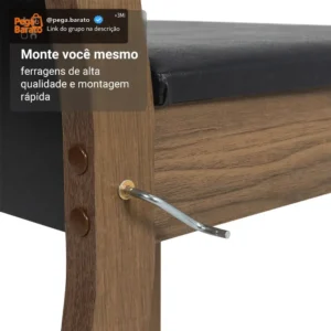 Sala De Jantar Madesa Talita Mesa Tampo Madeira 4 Cadeiras Cor Rustic/Preto/Oxford Desenho do tecido das cadeiras Liso - Imagem 7