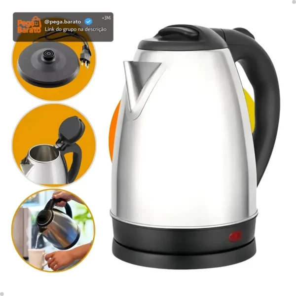 Chaleira Elétrica Inox 1,8 Litros Desligamento Automático