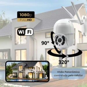 Câmera IP Segurança Wi-Fi Prova D'Água Externa IP Camera 360 PTZ Full HD APP ICSEE - Imagem 3