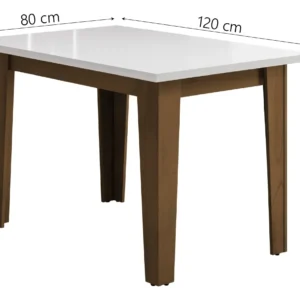 Conjunto de Mesa Sala de Jantar Miami com 4 Cadeiras Trieste Suede 1,20m Cedro / Off White / Mascavo Dobuê - Imagem 5