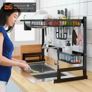 Escorredor De Louça Rack Organizador De Pia Moderno 65 Cm - Imagem 1