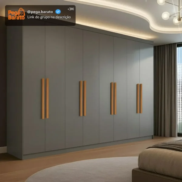 Guarda Roupa Casal 8 Portas 4 Gavetas Paris Espresso Móveis Onix