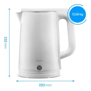 Chaleira Elétrica Elgin Slim Preta 110v 1,8 Litros 1.200w Branco - Imagem 4