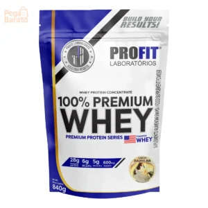 Whey Protein 100% Concentrado Premium 840g Profit Sabor Baunilha - Imagem 1