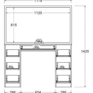 Penteadeira Ditália Pe80 com Kit Luz Branco Cor Branco - Imagem 6