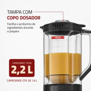 Liquidificador Pratic Turbo III, Mondial, 550W - L-93-BG - Imagem 4
