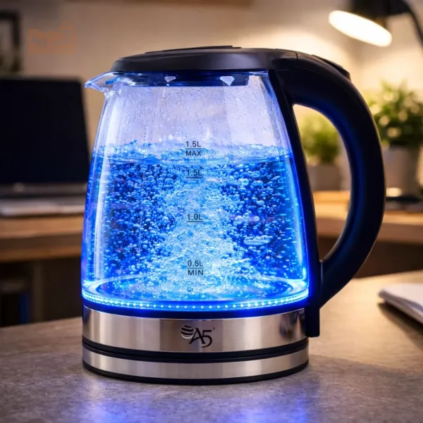 Chaleira Elétrica Vidro Inox Bule Jarro 220v Garrafa 1500w
