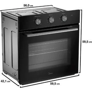 Forno Elétrico De Embutir 68l Midea Preto - Imagem 8