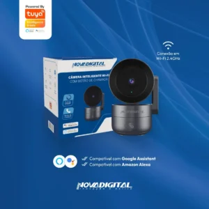 Câmera Segurança Wifi Inteligente Novadigital Cs-call Botão Chamada Onvif Tuya Smart Life Alexa Google App 110V 220V Bivolt Com Fonte Cinza - Imagem 3