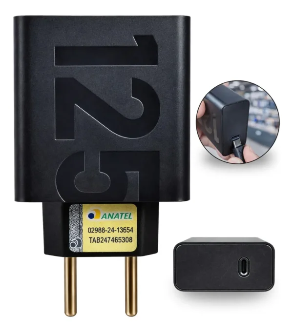 Fonte Carregador Turbo 125w Usb-c Bivolt Compatível Samsung Motorola Xiaomi iPhone | Arca7