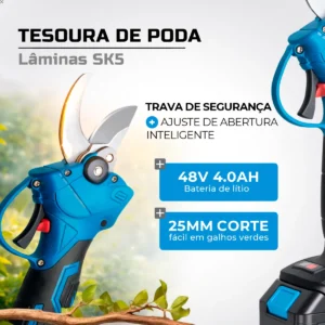Kit Motoserra Tesoura Eletrica De Poda + Extensor 2 Metros - Imagem 4